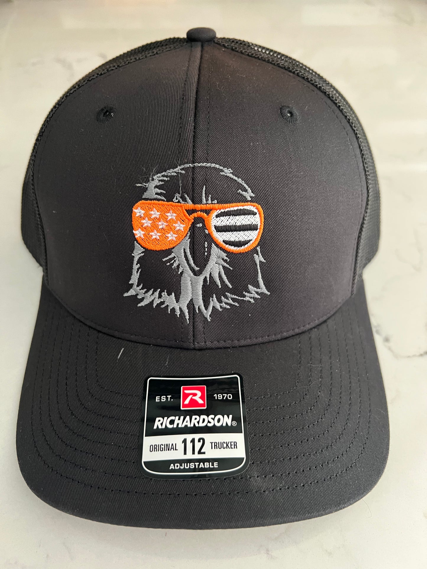 Embroidered Eddyville Eagle Hat Black